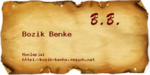 Bozik Benke névjegykártya